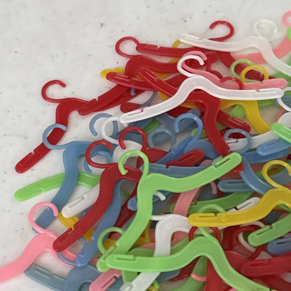 Lot of 100 + Vintage‎ 1960's 1970's Barbie Doll Clothing Plastic Hangers